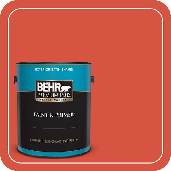 BEHR PREMIUM PLUS 1 gal. #T18-12 Spirit Warrior Satin Enamel Exterior Paint & Primer (2)