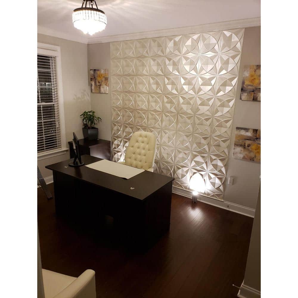 Art3dwallpanels White Matte 2 ft. x 2 ft. Decorative Wall Panel Lay-In Glue Ceiling Tile Grop in Ceiling Wall Panel (48 sq. ft./case) (2)