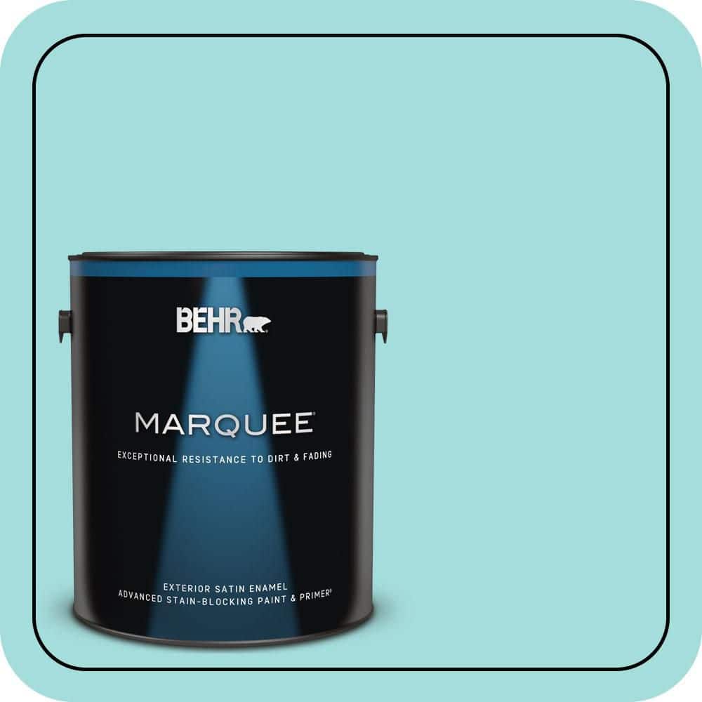 BEHR MARQUEE 1 gal. #500A-3 Aqua Spray Satin Enamel Exterior Paint & Primer