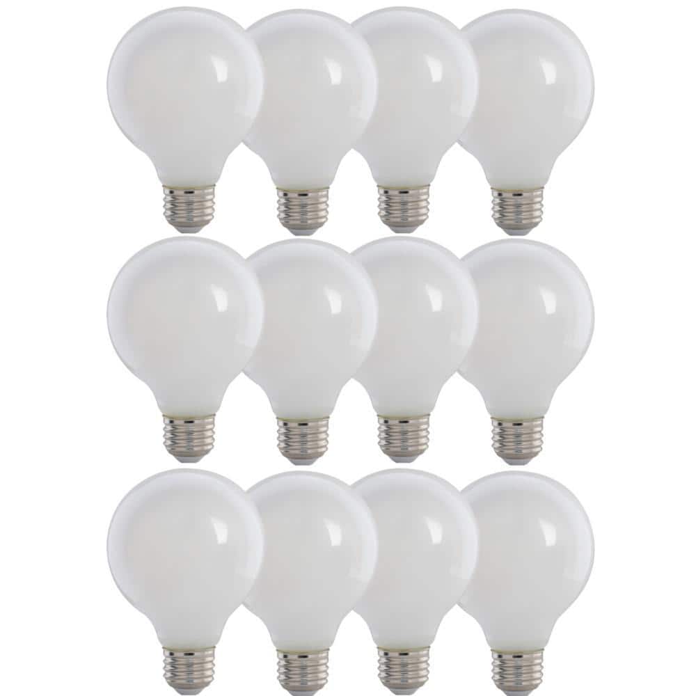 Feit Electric 40-Watt Equivalent G25 Globe Dimmable Filament E-STAR White Glass E26 LED Vintage Edison LIght Bulb, Soft White 12-Pack