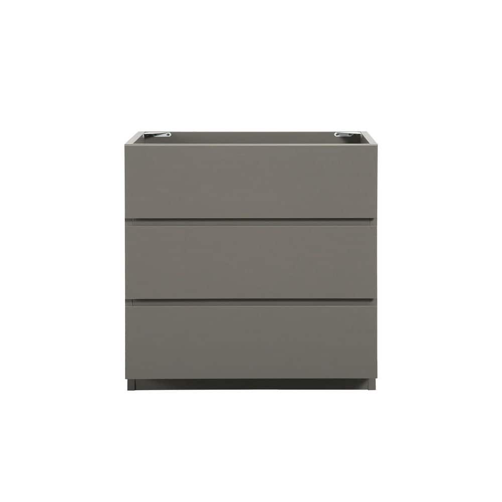 Noble House Miles 29.6 in. Single Freestanding Bath Vanity Cabinet without Top with 3-Drawers, Assembled (2)