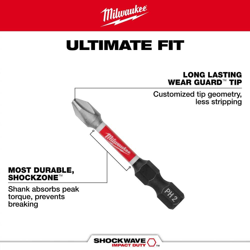Milwaukee SHOCKWAVE Impact Duty #3 Alloy Steel Insert Bit (4)