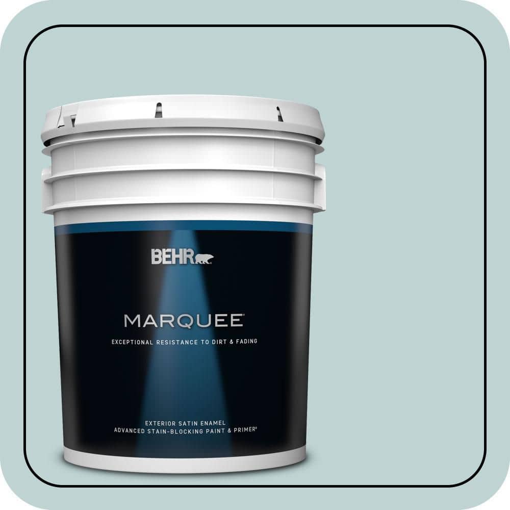 BEHR MARQUEE 5 gal. #500E-3 Rain Washed Satin Enamel Exterior Paint & Primer