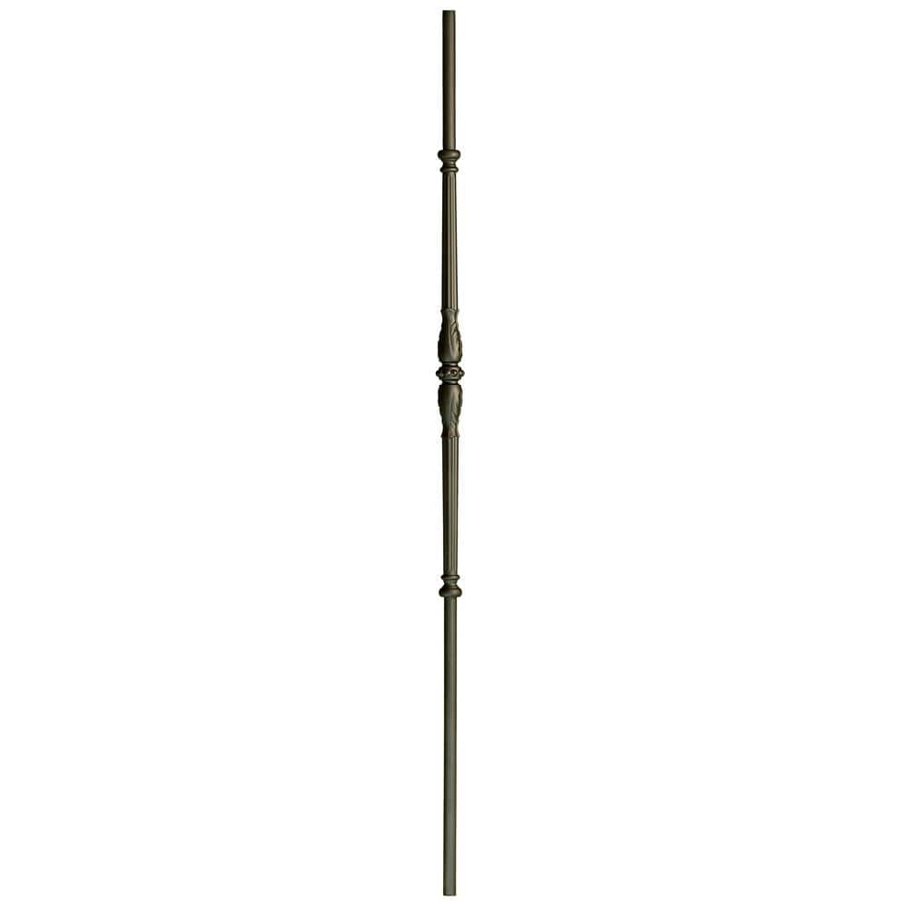 WM Coffman 44 in. x 5/8 in. Flat Black Round Venetian Hollow Iron Baluster