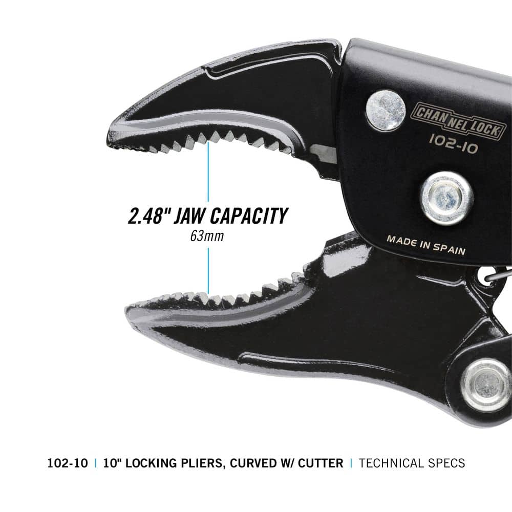 Channellock 10 in. Locking Pliers, Curved Jaw (2)