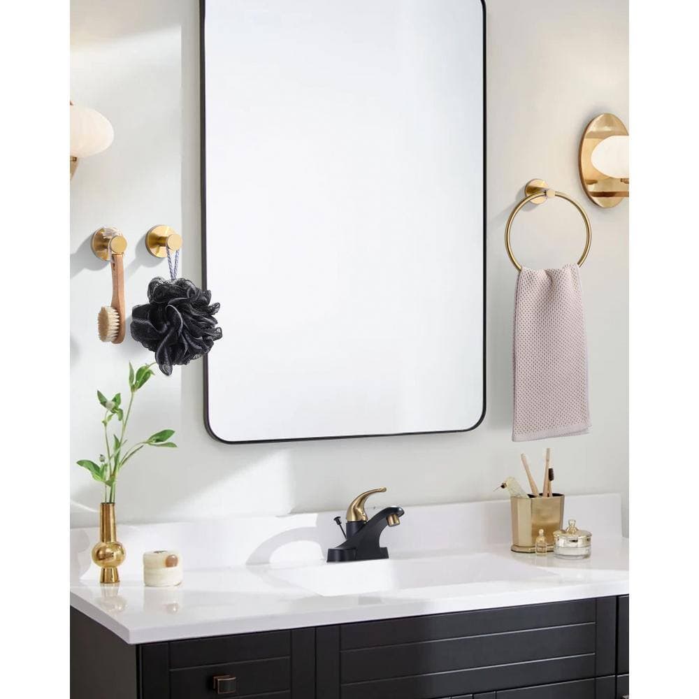 WOWOW 3-Piece Bath Hardware Set with Towel Ring and Towel/Robe Hooks Stainless Steel (2)