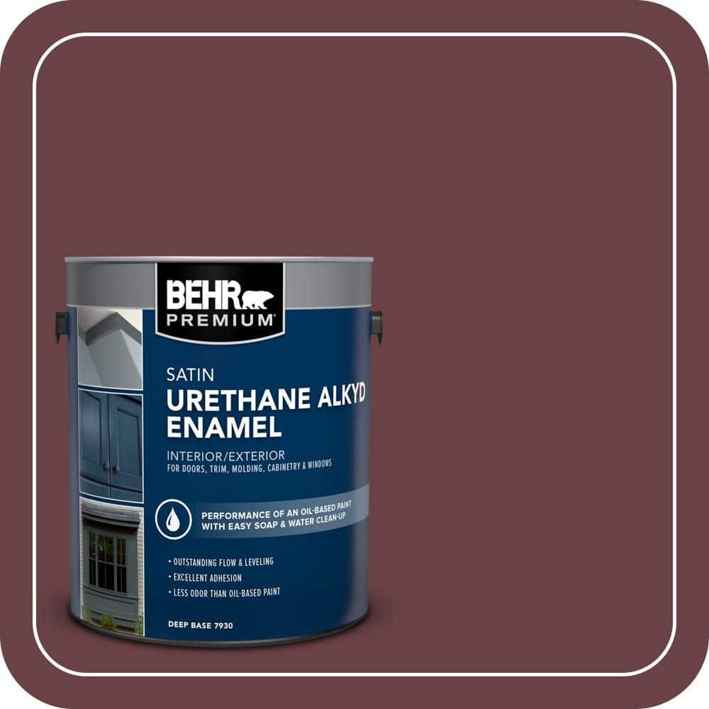 BEHR PREMIUM 1 gal. #MQ1-14 Twinberry Urethane Alkyd Satin Enamel Interior/Exterior Paint