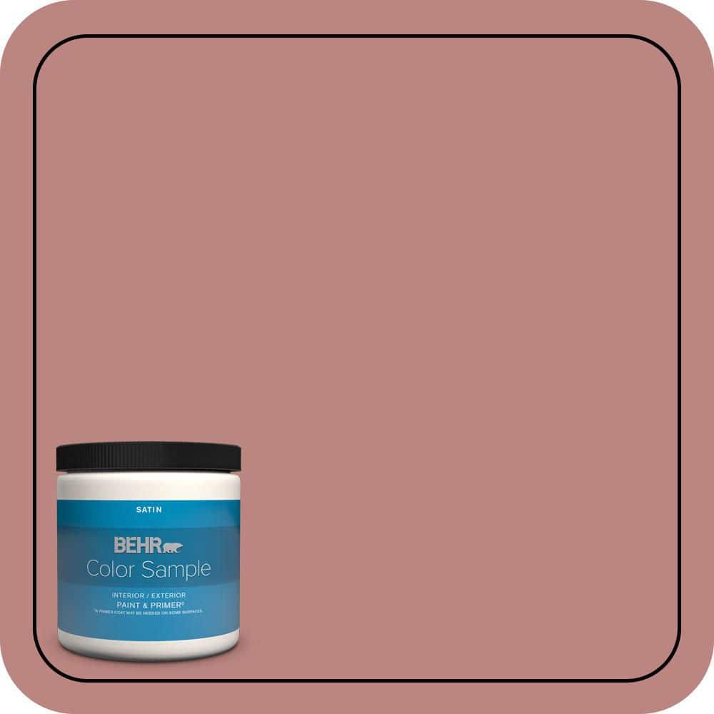 BEHR PREMIUM PLUS 8 oz. #S150-4 Red Clover Satin Enamel Interior/Exterior Paint & Primer Color Sample