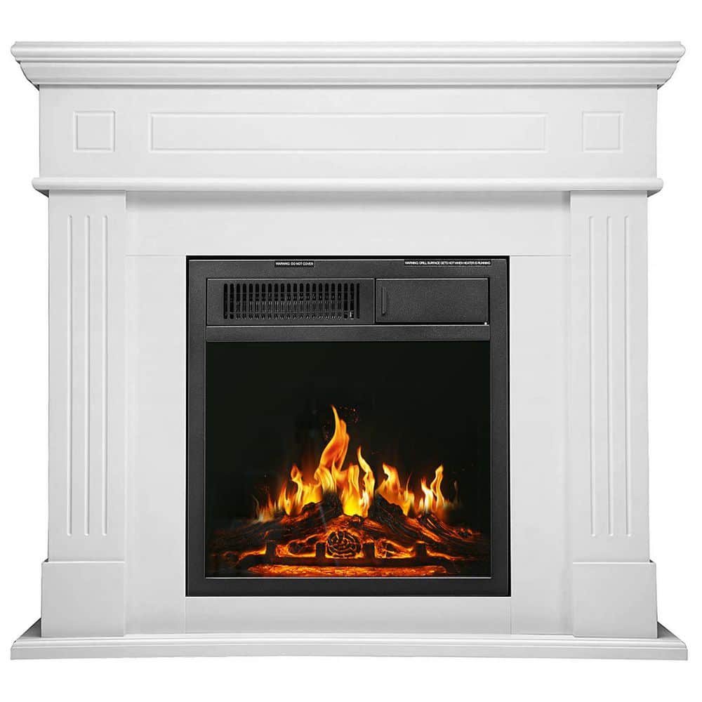 R.W.FLAME 43 in. Freestanding Electric Fireplace in Pearl White