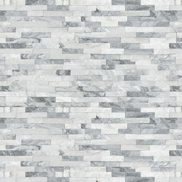 MSI Alaska Gray Ledger Panel 6 in. x 24 in. Splitface Marble Wall Tile (1 sq. ft. /each)