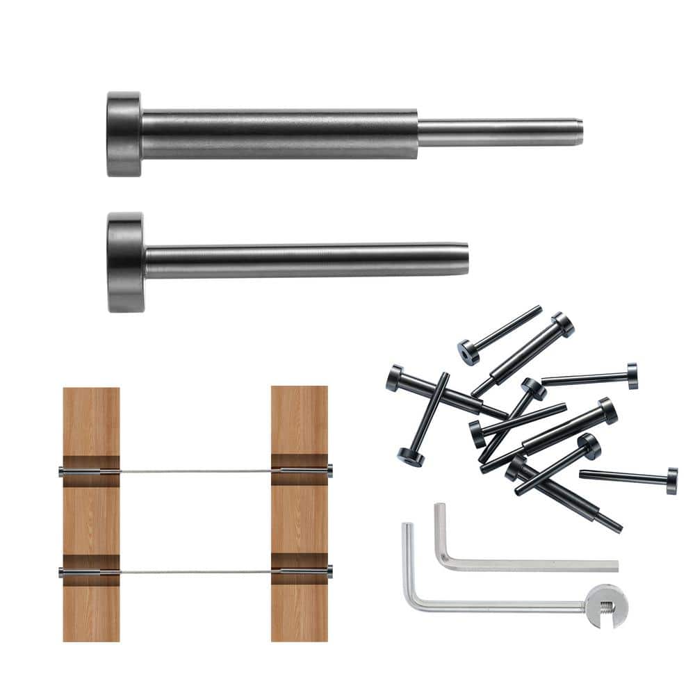 SVOPES 30 Pack Invisible Cable Railing Kit, T316 Stainless Steel 1/8 in. Swage Tensioner & Receiver for Wood/Metal Posts, Black (1)