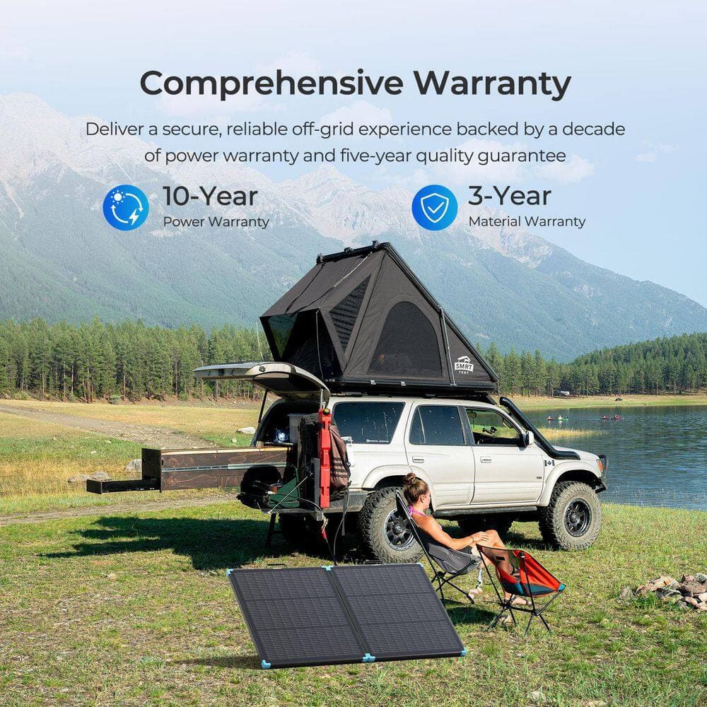 Renogy 100-Watt Monocrystalline Lightweight Solar Panel Suitcase, 16BB N-Type Waterproof for RV Camping, Portable, Foldable (2)