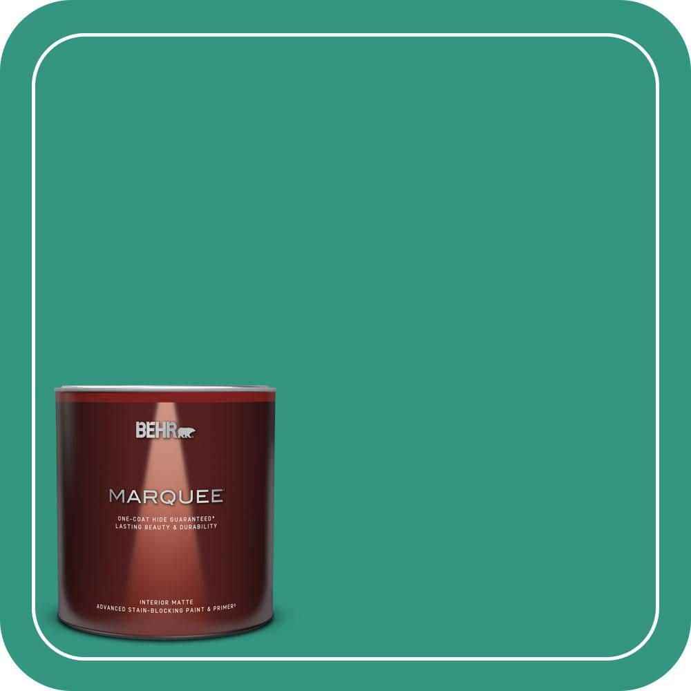 BEHR MARQUEE 1 Qt. #P440-6 Esmeralda One-Coat Hide Matte Interior Paint & Primer