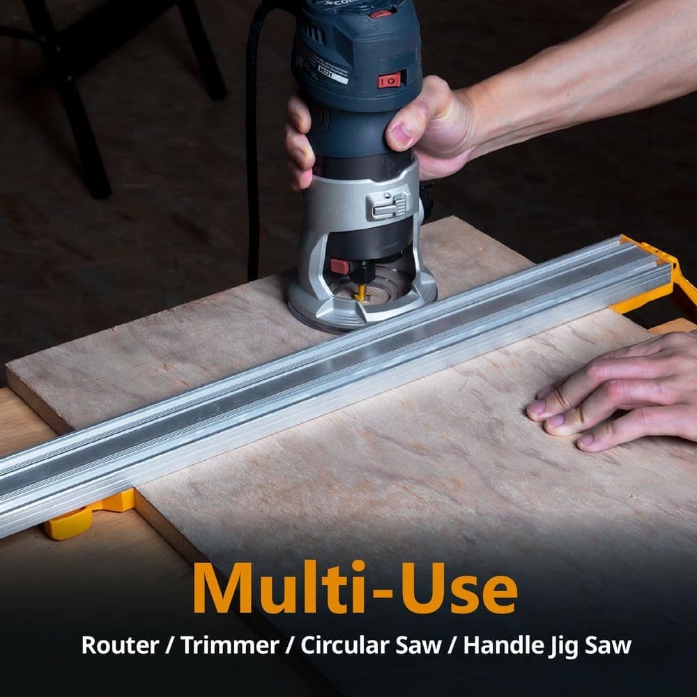 ‎POWERTEC Circular Saw Guide-Straight Edge & Router, Jig Saw Adapter & Toggle Clamp Mounting Plate & 4 Pcs Vertical Toggle Clamps (2)