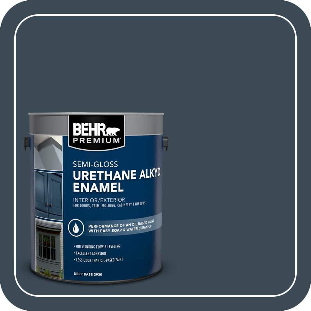BEHR PREMIUM 1 gal. #BXC-26 New Navy Blue Urethane Alkyd Semi-Gloss Enamel Interior/Exterior Paint (1)