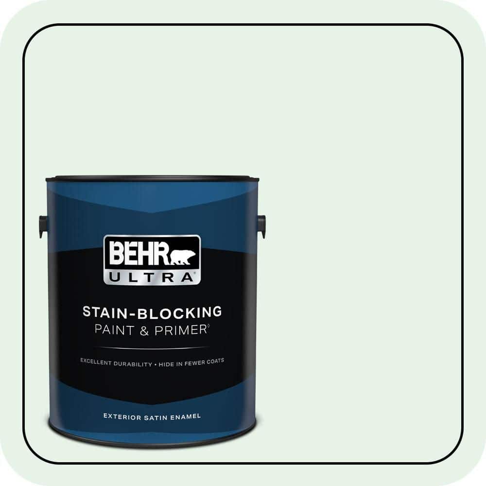 BEHR ULTRA 1 gal. #470C-1 Mint Fizz Satin Enamel Exterior Paint & Primer