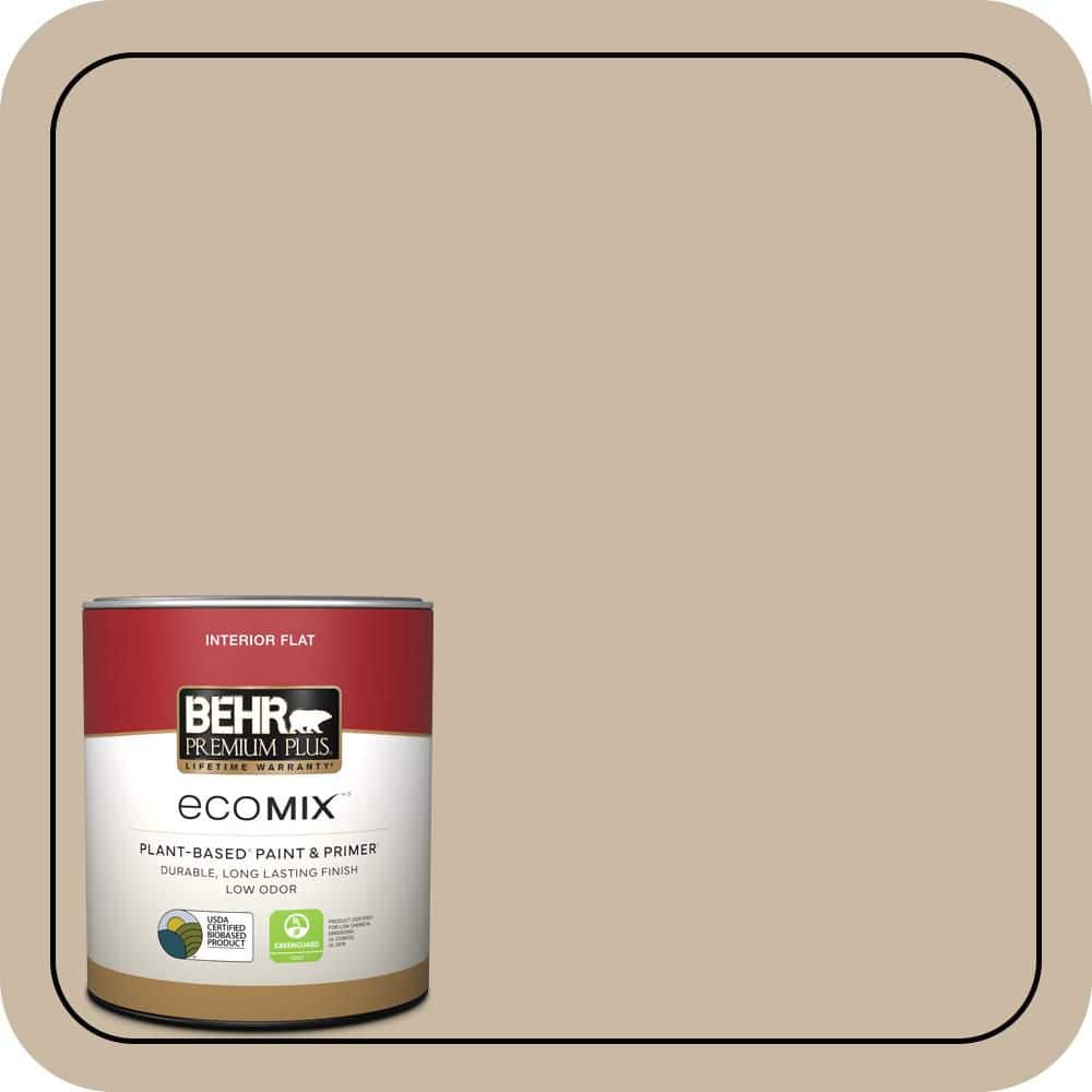 BEHR PREMIUM PLUS 1 qt. Home Decorators #HDC-SM16-09 Sail Grey Flat EcoMix Plant-Based Interior Paint & Primer (1)