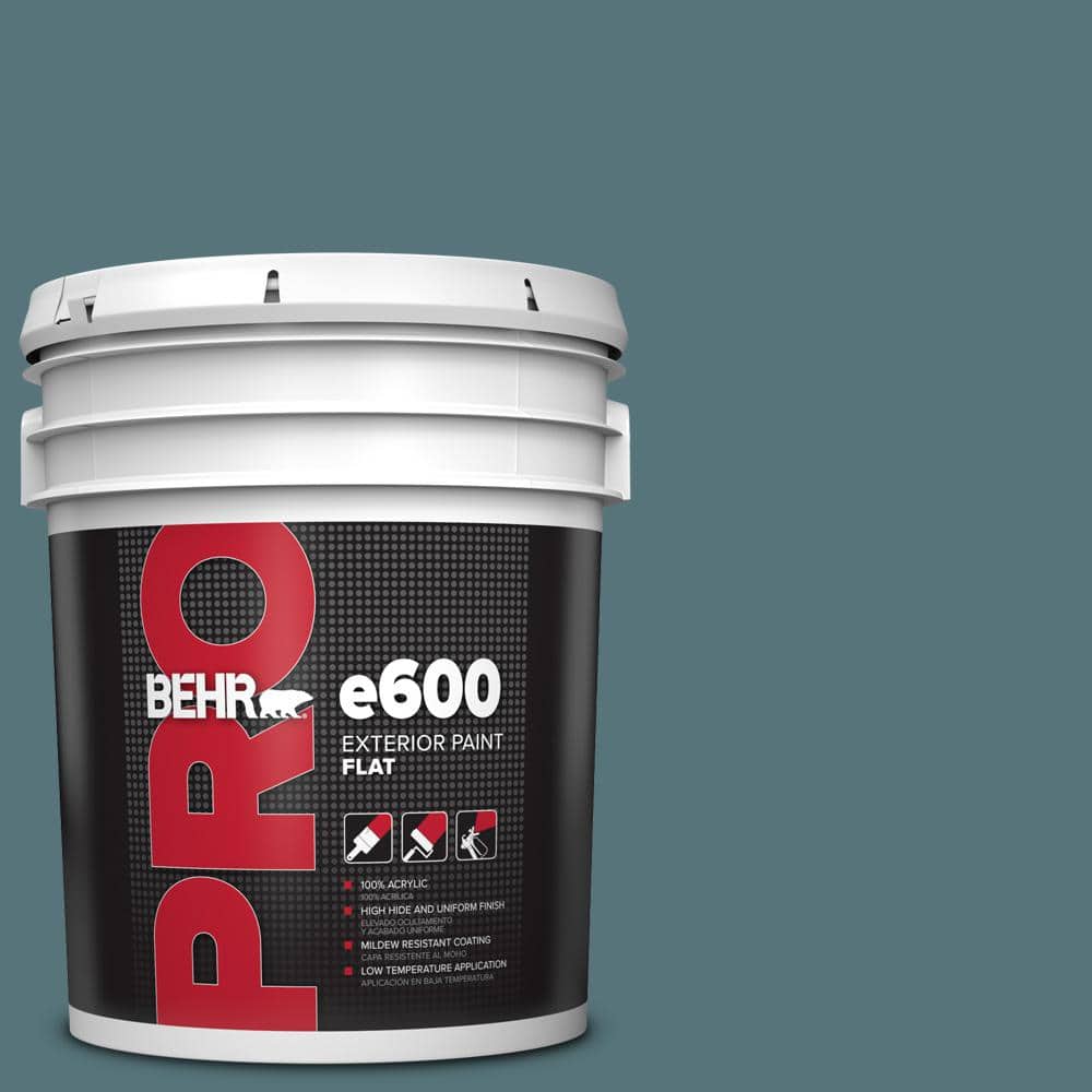 BEHR PRO 5 gal. #HDC-FL15-03 Blue Sage Flat Exterior Paint