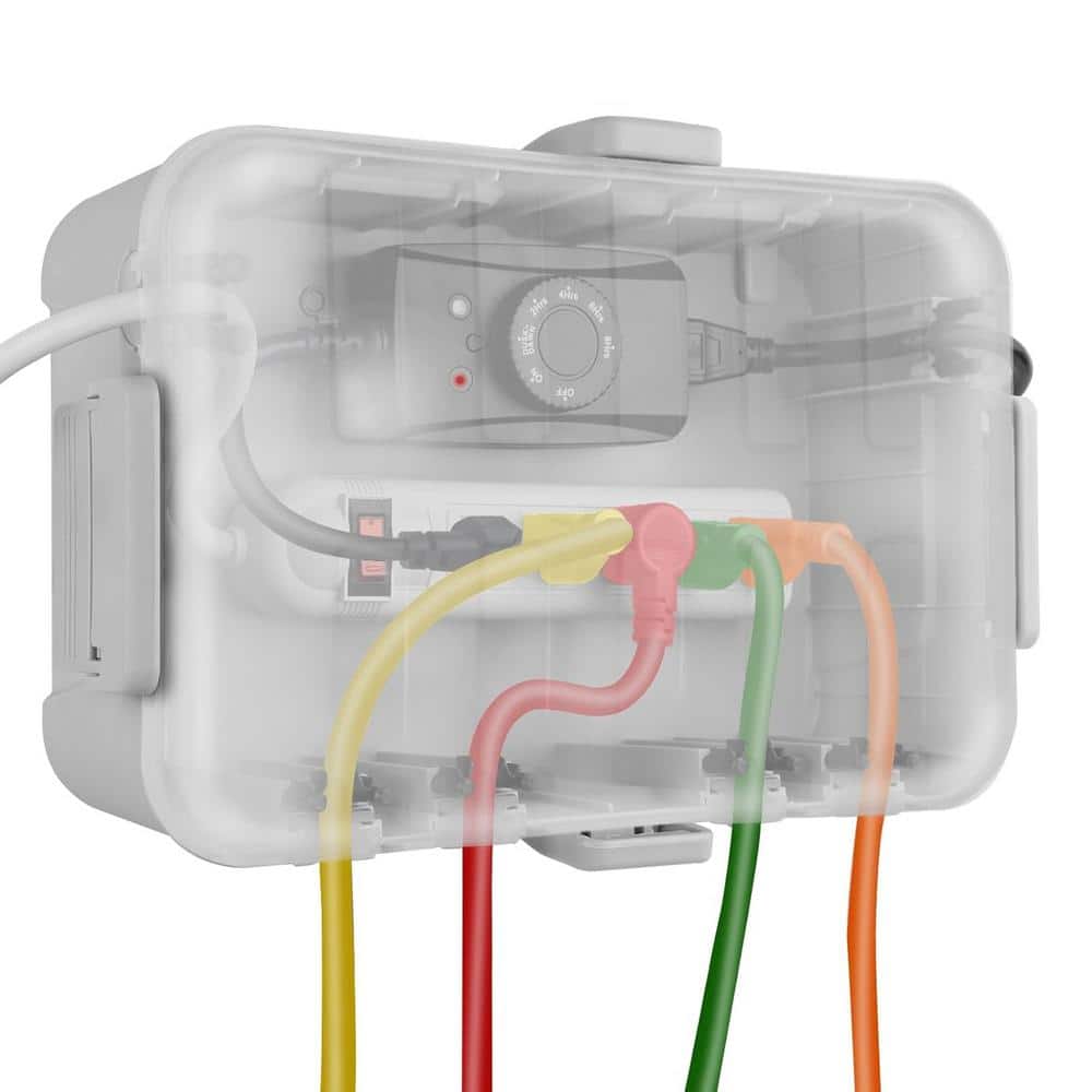 Ahfiwaso 12.5in. L x 8.5in. W x 5in. H IP54 Waterproof Electrical Box w/Transparent Lid Clear Cover and 6 Cable Entry Ports, Grey (1)