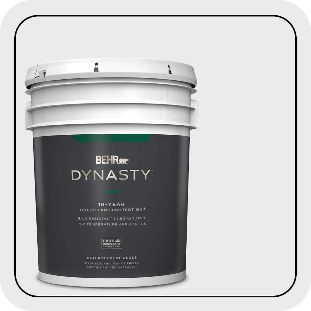 BEHR DYNASTY 5 gal. #W-F-510 Silver Sky Semi-Gloss Exterior Stain-Blocking Paint & Primer