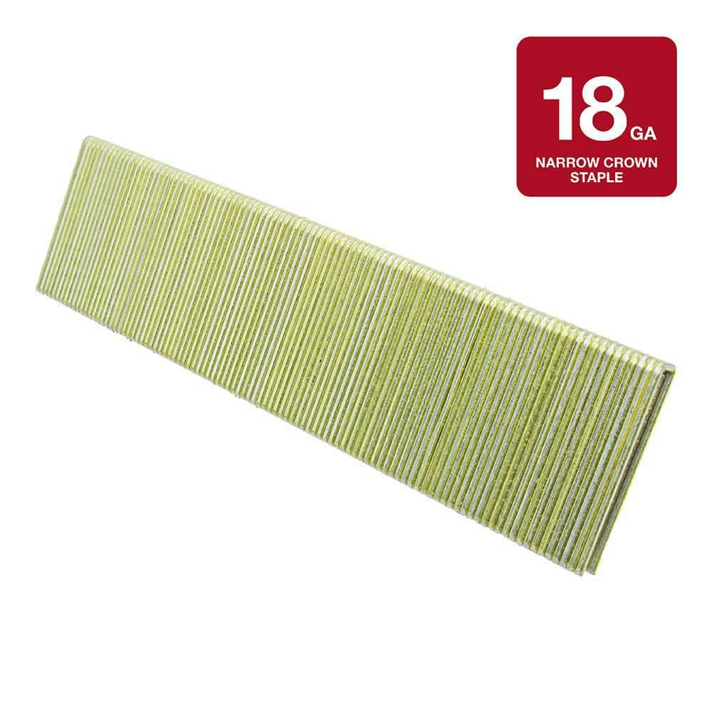 Grip-Rite 1/4 in. x 1-1/4 in. 18-Gauge Adhesive Collated Electrogalvanized L-Style Narrow Crown Finishing Staples 5000 per Box (4)
