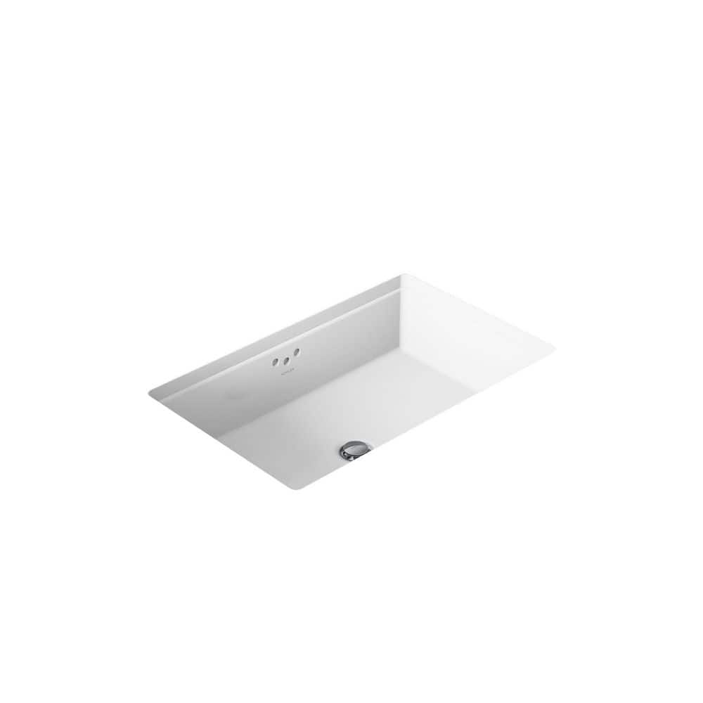 KOHLER Kathryn 23.9 in. x 15.63 in. Undermount Bathroom Sink in White Vitreous China with Drain (2)