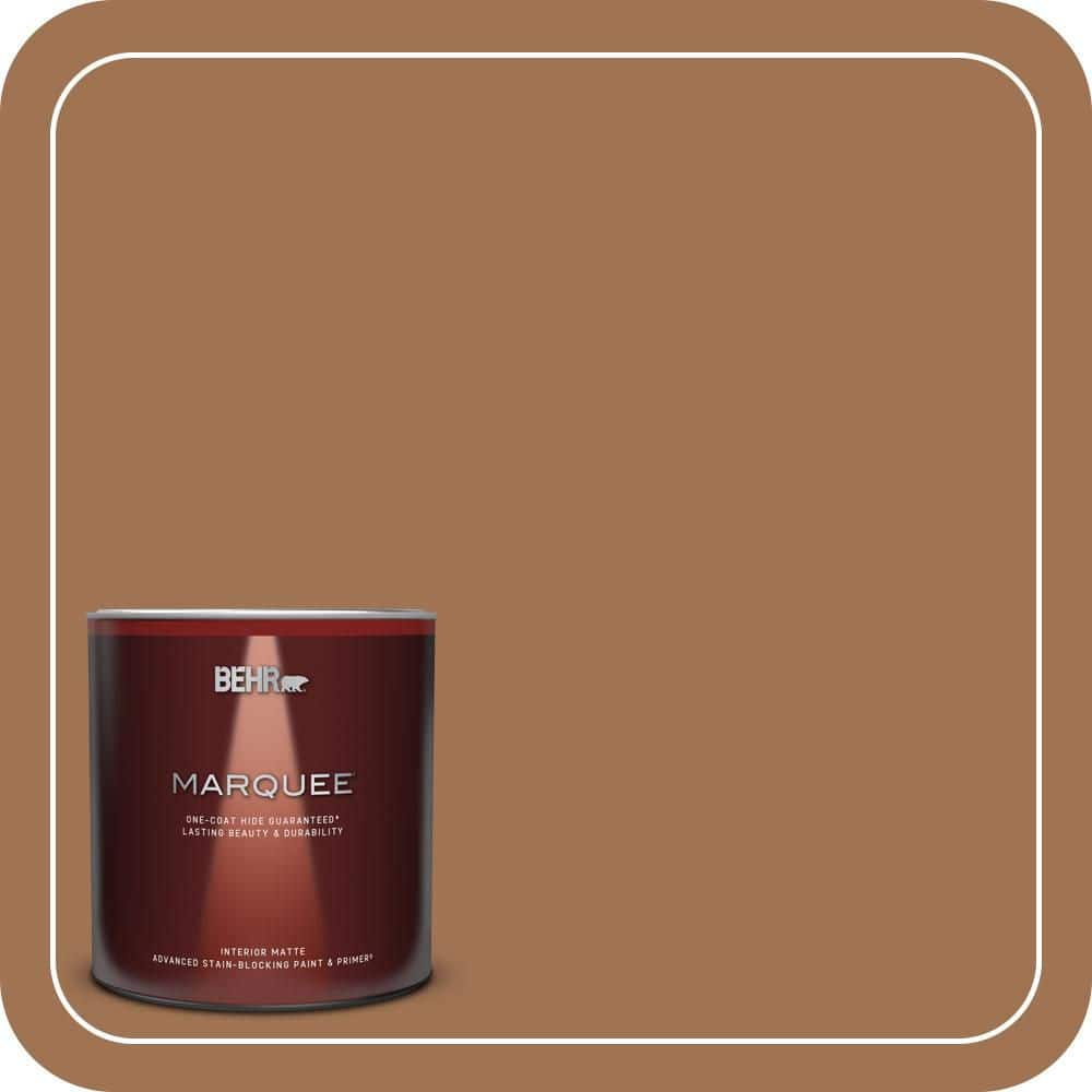 BEHR MARQUEE 1 qt. #S240-6 Ranch Brown Matte Interior Paint & Primer