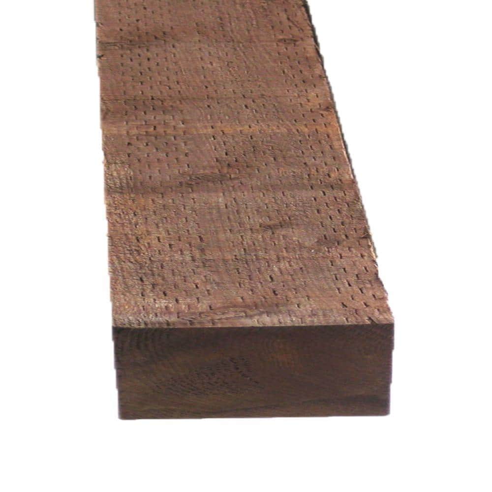 Unbranded Pressure-Treated Lumber DF Brown Stain (Common: 4 in. x 8 in. x 16 ft.; Actual: 3.56 in. x 7.5 in. x 192 in.)