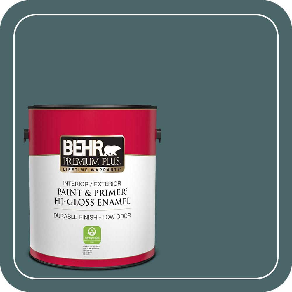 BEHR PREMIUM PLUS 1 gal. #MQ6-02 Walk Me Home Hi-Gloss Enamel Interior/Exterior Paint & Primer
