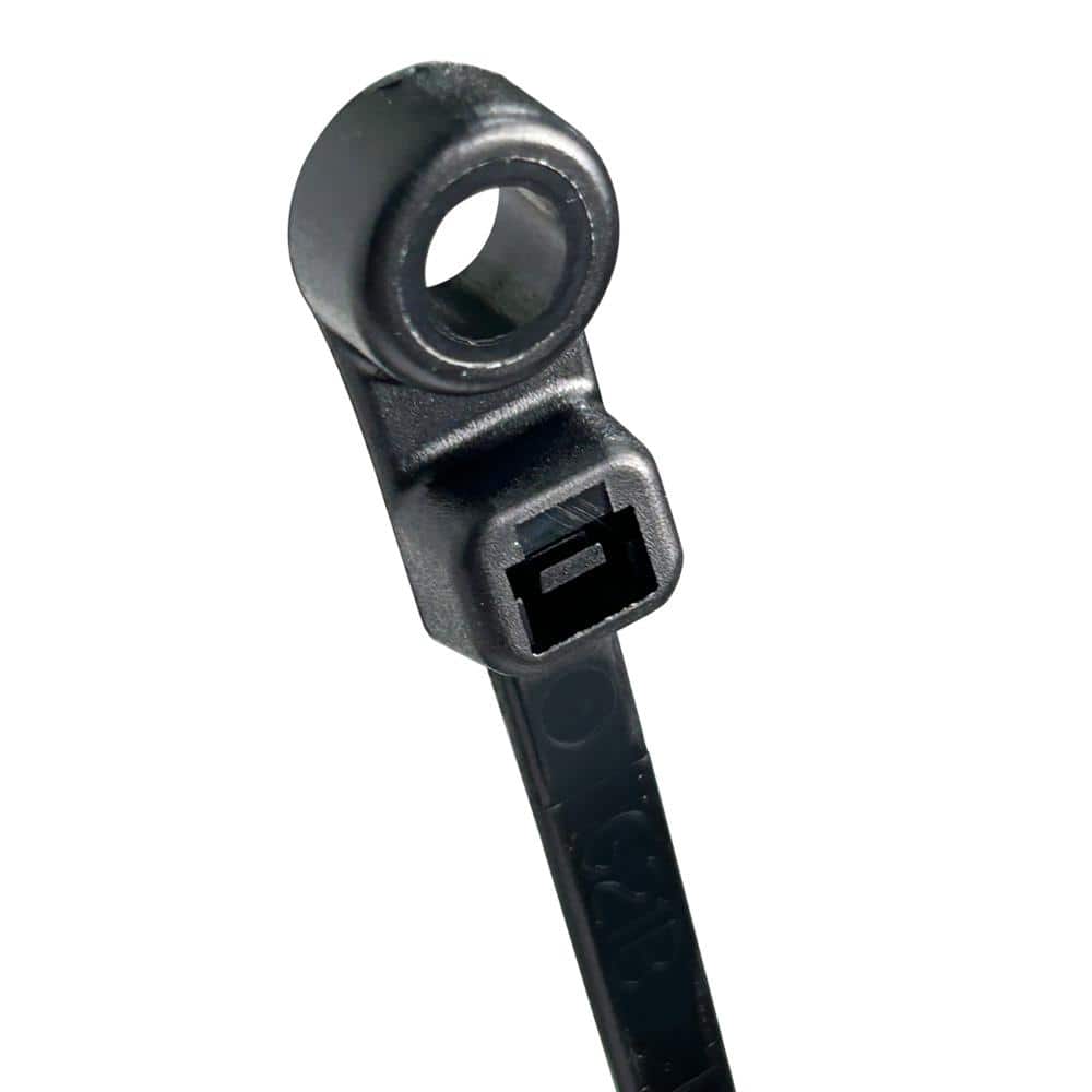 Unbranded 8 in. Mountable 75 lbs. Tensile Strength UL 21 Rated Cable Zip Ties UV (Black) (20-Pack)
