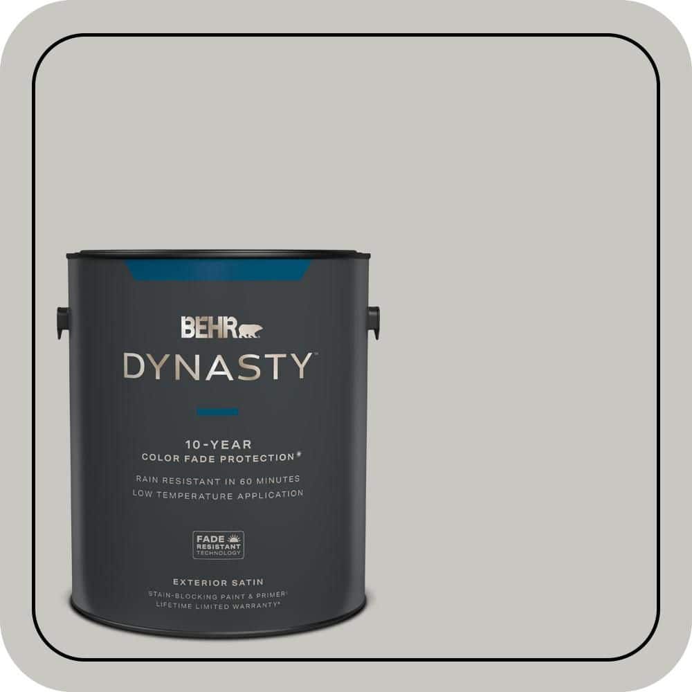 BEHR DYNASTY 1 gal. #MQ2-59 Silver City Satin Enamel Exterior Stain-Blocking Paint & Primer