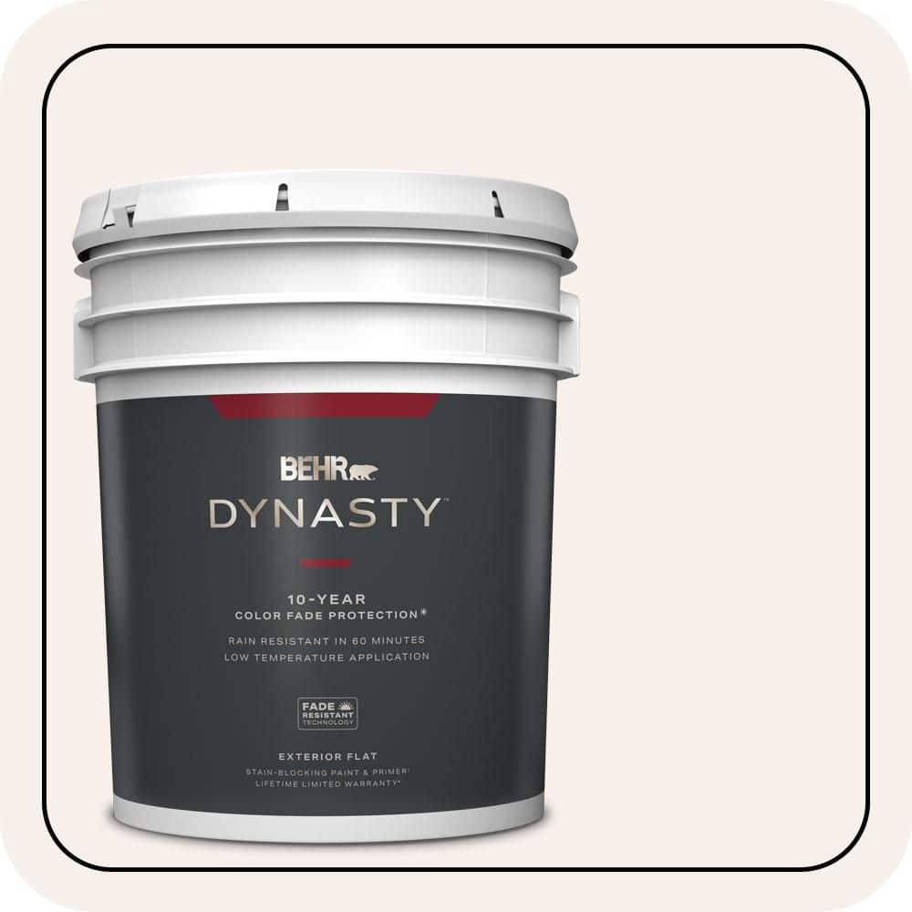 BEHR DYNASTY 5 gal. #W-B-100 Billowy Clouds Flat Exterior Stain-Blocking Paint & Primer