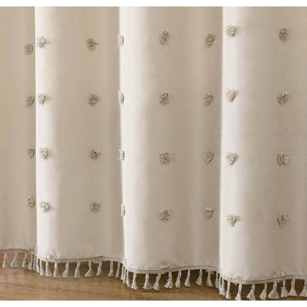 Unbranded Boho Farmhouse 72 in. W x 72 in. L Fabric Shower Curtain in Beige (3)