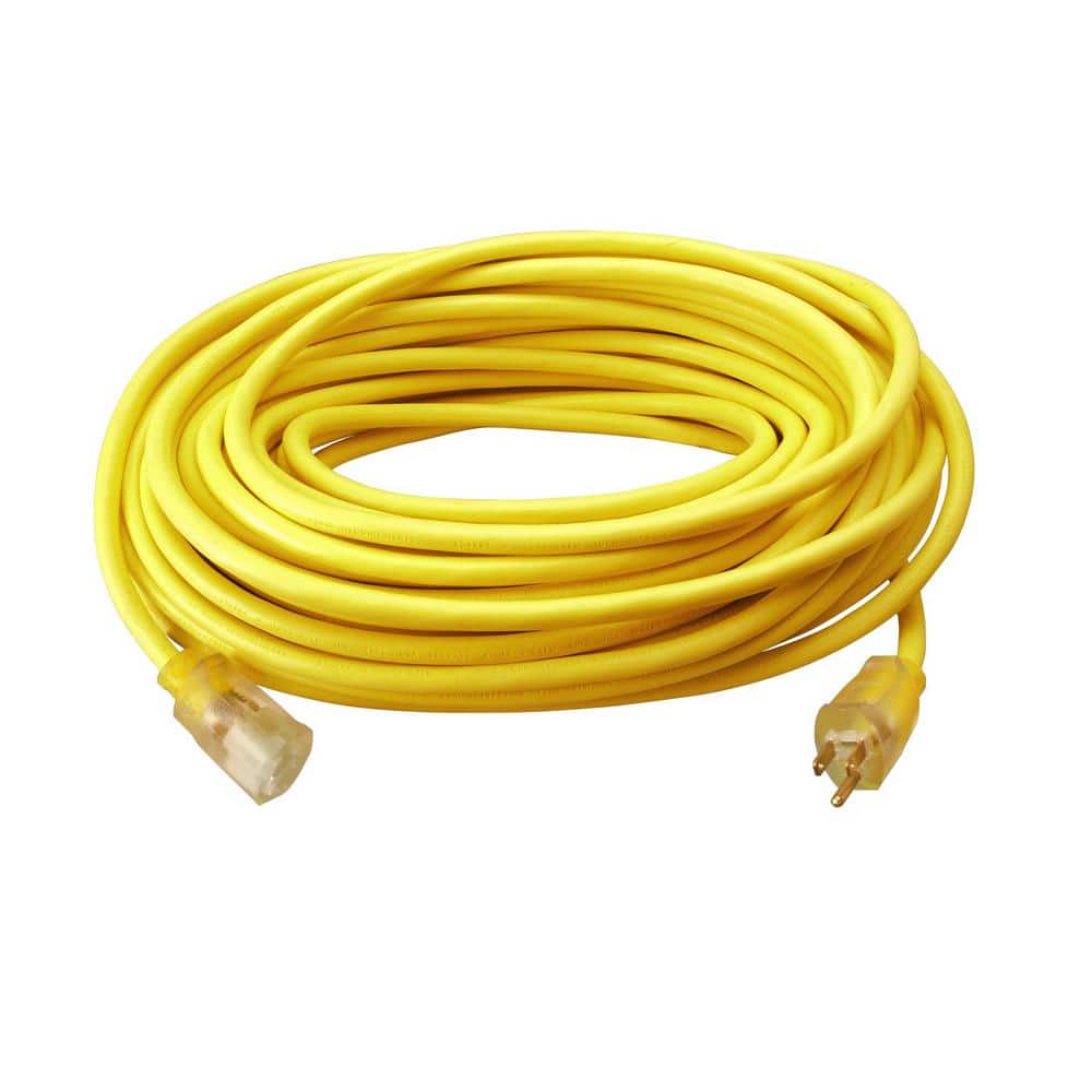 Southwire 50 ft. 12/3 SJTW Hi-Visibility Outdoor Heavy-Duty Extension Cord with Power Light Plug (3)