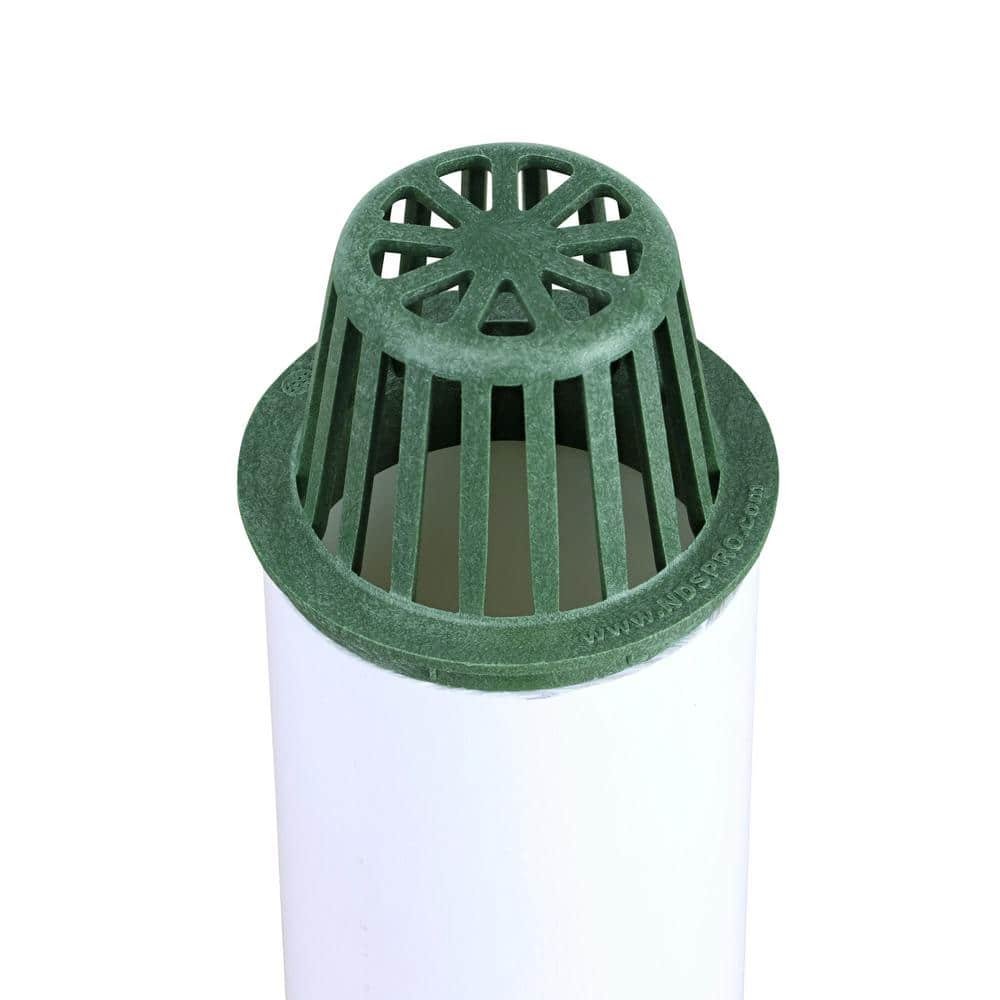 NDS 4 in. Plastic Round Atrium Drainage Grate Green (2)