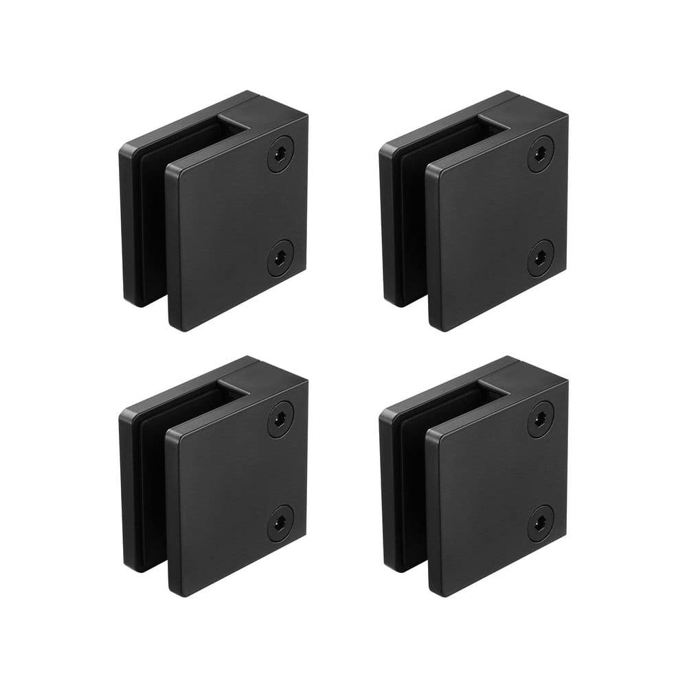 SVOPES 40-Pieces Glass Clamp, 1.02 in. x 2.17 in. Black Glass Mounting Clamp, Stainless Steel Stair Railing Kit (1)
