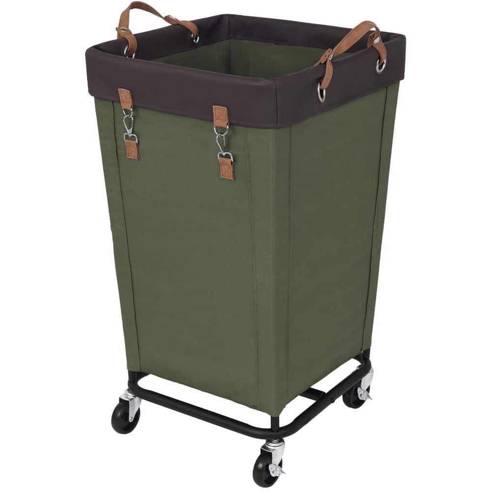 Wudkey 160L Laundry Basket with Wheels, Large Rolling Hampers for Clothing Organizer in Green