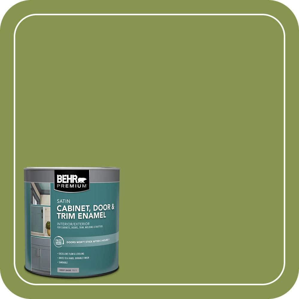 BEHR PREMIUM 1 qt. #M360-6 Bold Avocado Satin Enamel Interior/Exterior Cabinet, Door & Trim Paint (1)