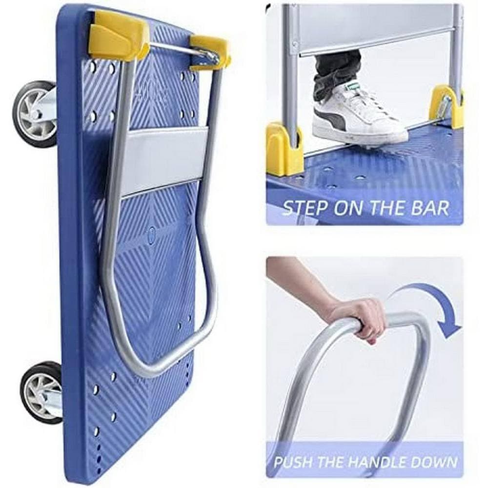 Tidoin 880 lbs. Capacity Platform Heavy-Duty Hand Truck Rolling Cart in Blue (3)