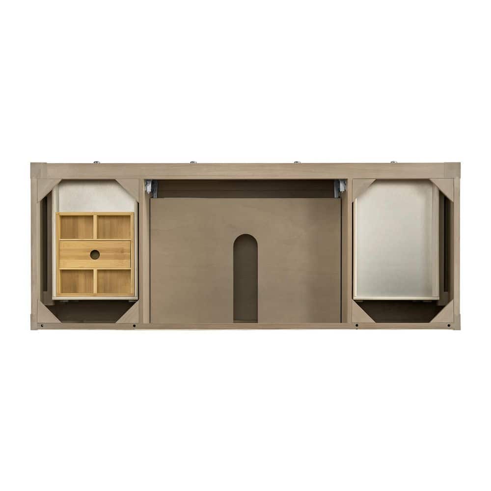 James Martin Vanities Breckenridge 59.9 in. W x 23.5 in. D x 33.0 in. H Single Bath Vanity Cabinet Without Top in Whitewashed Oak (2)