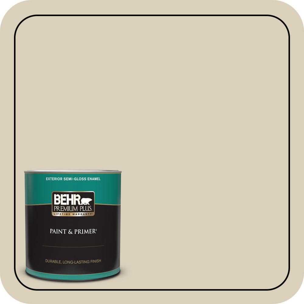BEHR PREMIUM PLUS 1 qt. #MQ3-15 Bell Tower Semi-Gloss Enamel Exterior Paint & Primer