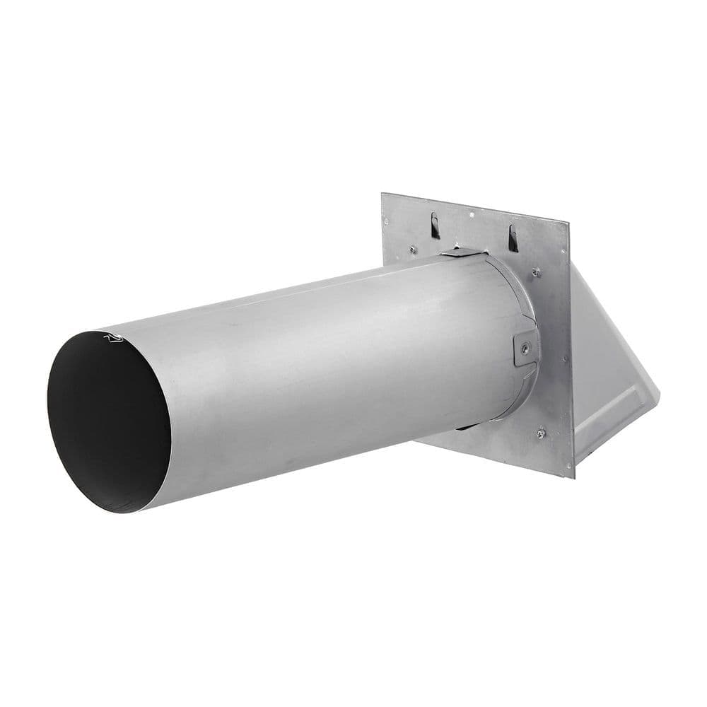 Lambro 4 in. 26-Gauge Paint-Grade Galvanized Fresh Air Intake Vent with Wire Mesh Screen and 11 in. Pipe in Gray (3)