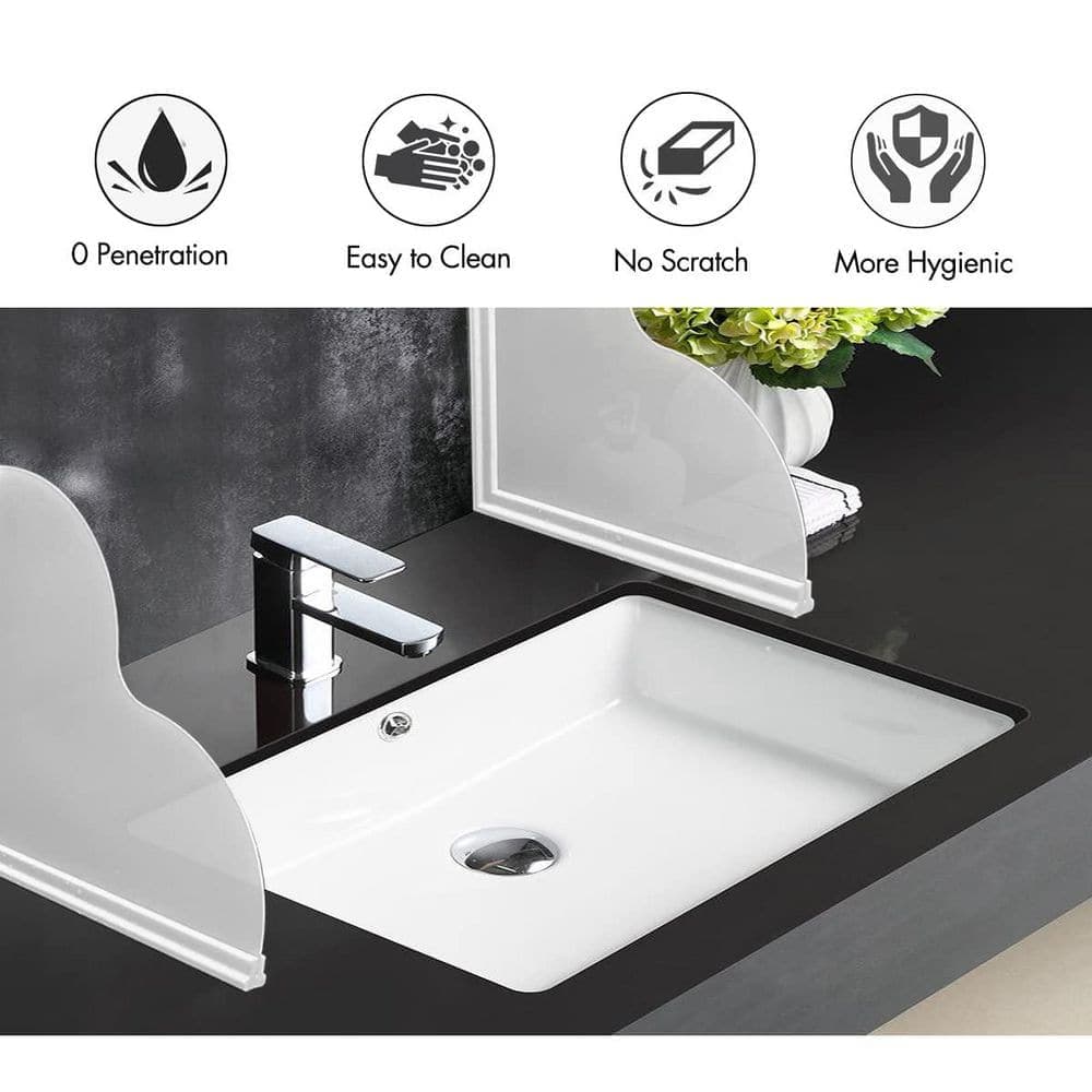 Esepony 9.25 in. x 9.25 in. Waterproof Self-Adhesive Shower Corner Splash Guard for Bathtub, White (2-Pack) (3)