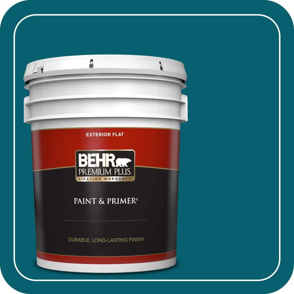 BEHR PREMIUM PLUS 5 gal. #T16-04 Galapagos Flat Exterior Paint & Primer