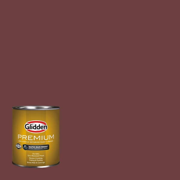 Glidden Premium 1 qt. PPG1053-7 Burgundy Wine Semi-Gloss Exterior Latex Paint (2)