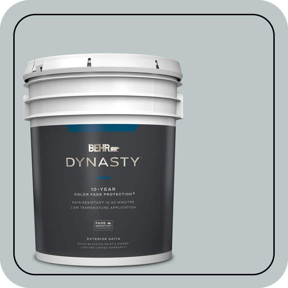 BEHR DYNASTY 5 gal. #PPU12-10 Misty Morn Satin Enamel Exterior Stain-Blocking Paint & Primer