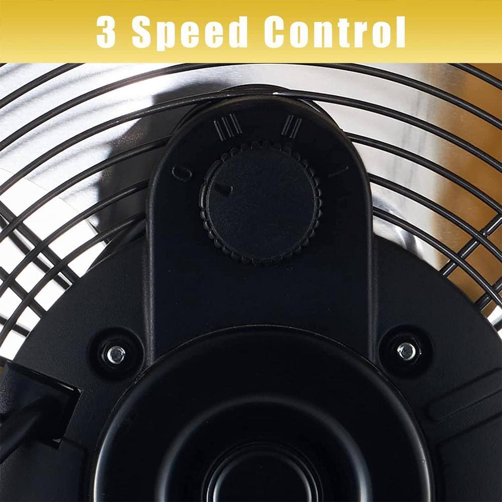 Edendirect 16 in. 3 Speeds Heavy Duty High Velocity Turbo Floor Fan in Yellow with Adjustable Head (3)