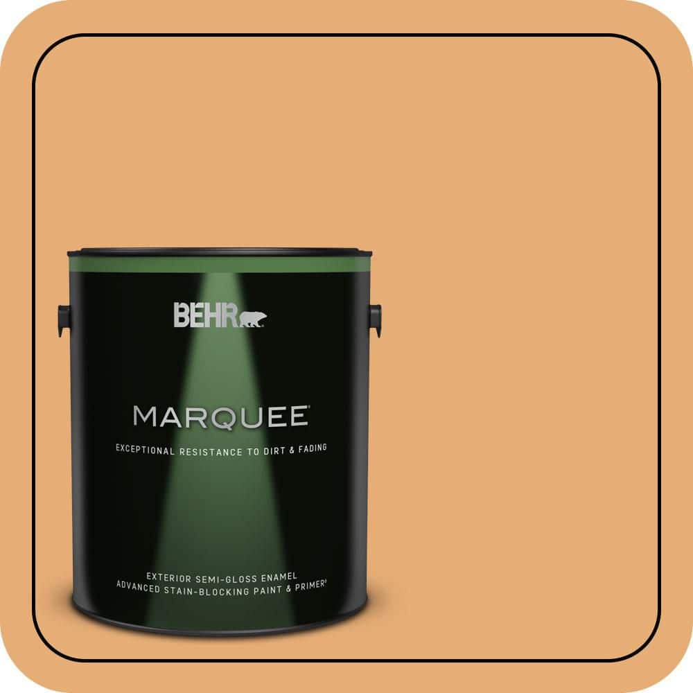 BEHR MARQUEE 1 gal. #PMD-75 Autumn Gourd Semi-Gloss Enamel Exterior Paint & Primer