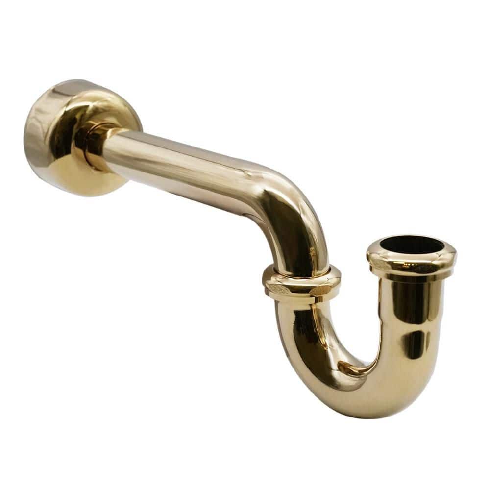 Westbrass 1-1/2 in. Brass Bathroom Sink P-Trap with 12 in. Slip Joint Extension Tube (3)