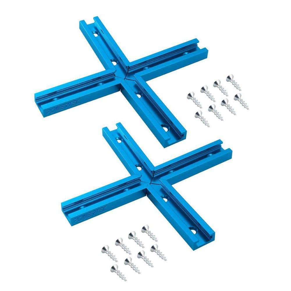 POWERTEC 3 in. T-Track Intersection Kit with Mounting Screws for Universal T-Track (2-Sets) (1)